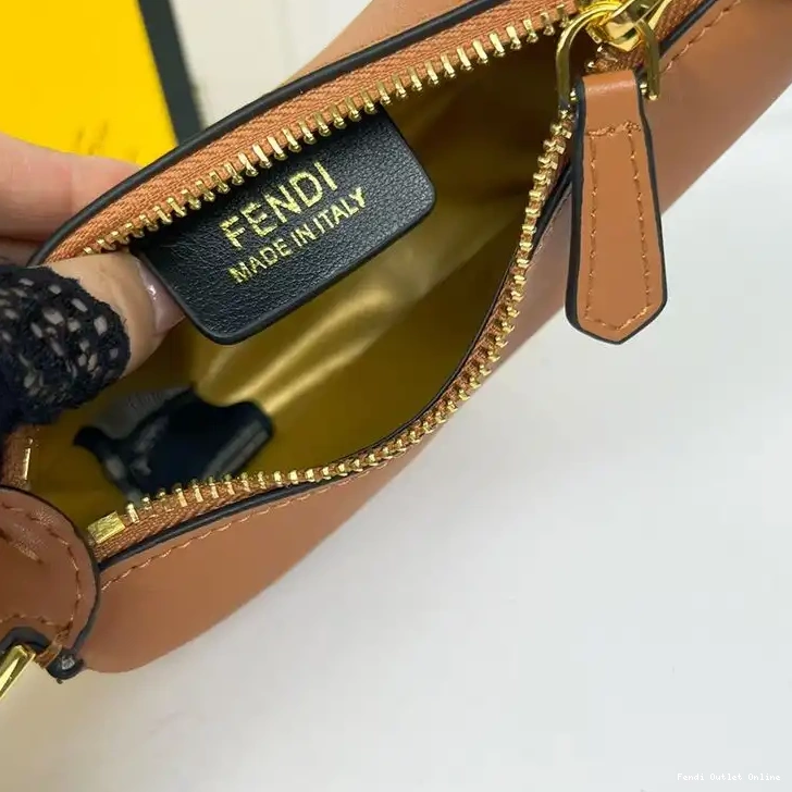 Affordable Leather Brown Nano Hobo Bag Fendigraphy Fendi In Calf 0703
